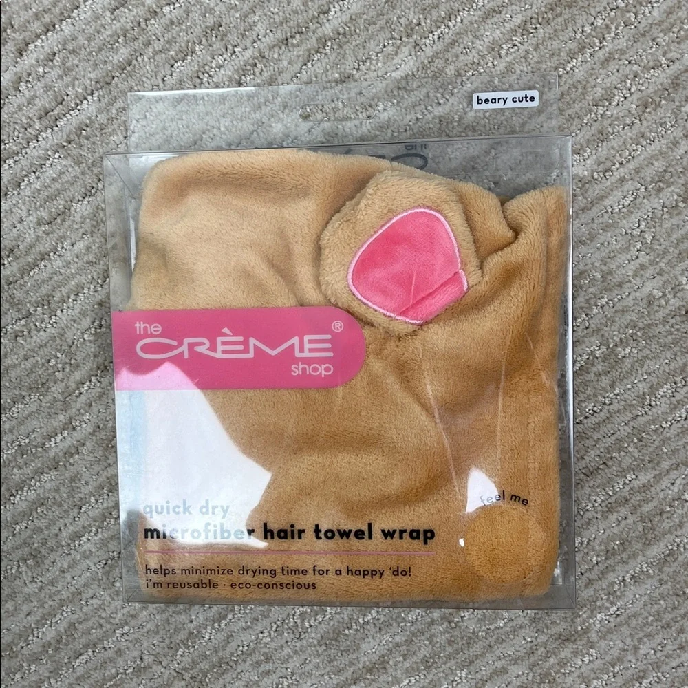 The Creme Shop Towel Hair Wrap Quick Dry Microfiber Beary Cute